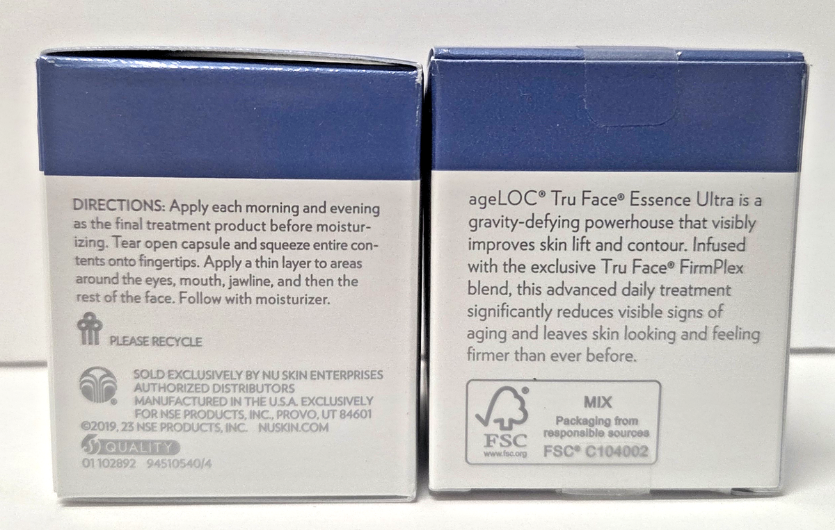 Nu Skin Nuskin ageLOC Tru Face Essence Ultra 60 Capsules Box 0.37