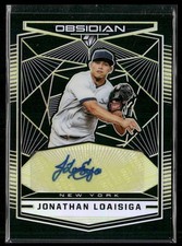 2019 Panini Chronicles #OA-JL Jonathan Loaisiga Obsidian Yellow AUTO #/10