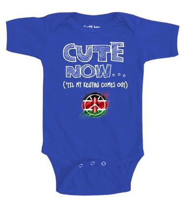 Cute Now... 'Til My Kenyan Comes Out Peace Kenya Infant Baby Flag Bodysuit