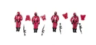 GI JOE ARAH Crimson Guard Figures (4) 1985  complete Army Builder Vintage
