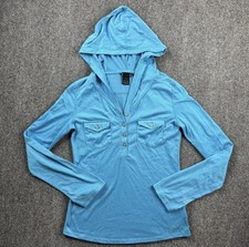 Marmot Laura Hooded Shirt 1/2 Button-Up Long Sleeve Women's Size XS Turquoise