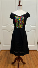 One of a Kind Mexican embroidered dress, hand Embroidered with Silk threads.