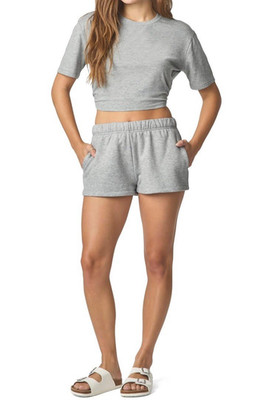 NWT florence by mills Women's Garden Party Elastic-Back Tee - Heather Gray - Lg
