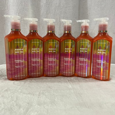 Lot of 6 Bath & Body Works Mango Mai Tai Cleansing Gel Hand Soap (8 fl oz)