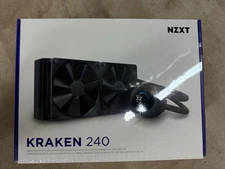 NZXT Kraken 240 2x120mm AiO Liquid CPU Cooler - LCD Display -Black- New Sealed