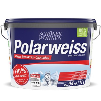 Schöner Wohnen Polarweiss Aktion mit 11,0 Ltr. Wandfarbe weiss