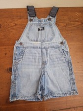 Oshkosh B Gosh Vestbak Bib Overalls Lightwash Stretch Denim Size 3T Cute Casual