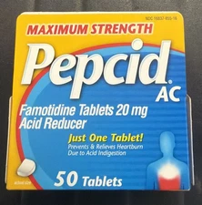 Pepcid AC Maximum Strength Heartburn Prevention & Relief Tablets 50 Pcs
