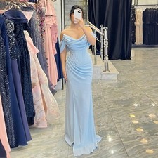Trendy Off The Shoulder Evening Dresses Mermaid Corset Pleated Prom Party Dress