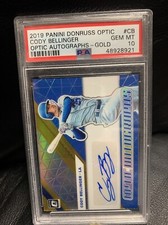 2019 Donruss Optic Autographs Gold CODY BELLINGER AUTO #oa-cb 2/5 Dodgers PSA 10