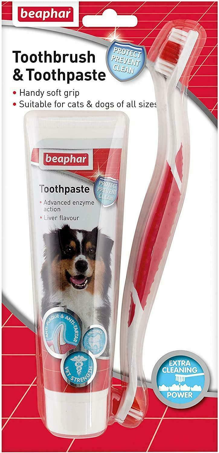 New Beaphar Toothbrush and Toothpaste Kit, 100g Fast and Fast Shipping