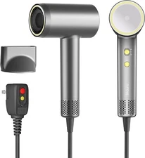 Hair Dryer, 1600W Professional Ionic Blow Dryer with Magnetic Nozzle, 3