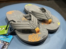 COBIAN Aqua Jump JR. Charcoal Flip Flops Sandals US KIDS Size 9/10 NEW w TAGS