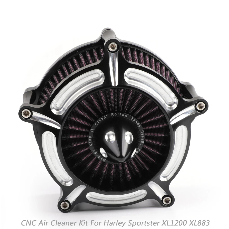 CNC Turbine Air Cleaner Filter For Sportster XL883 XL1200 1991-16 17 18 - Imagem 4 de 4