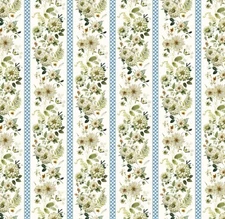 Wilmington Prints - Green Fields - Repeating Border Stripe Multi, Fabric BTY