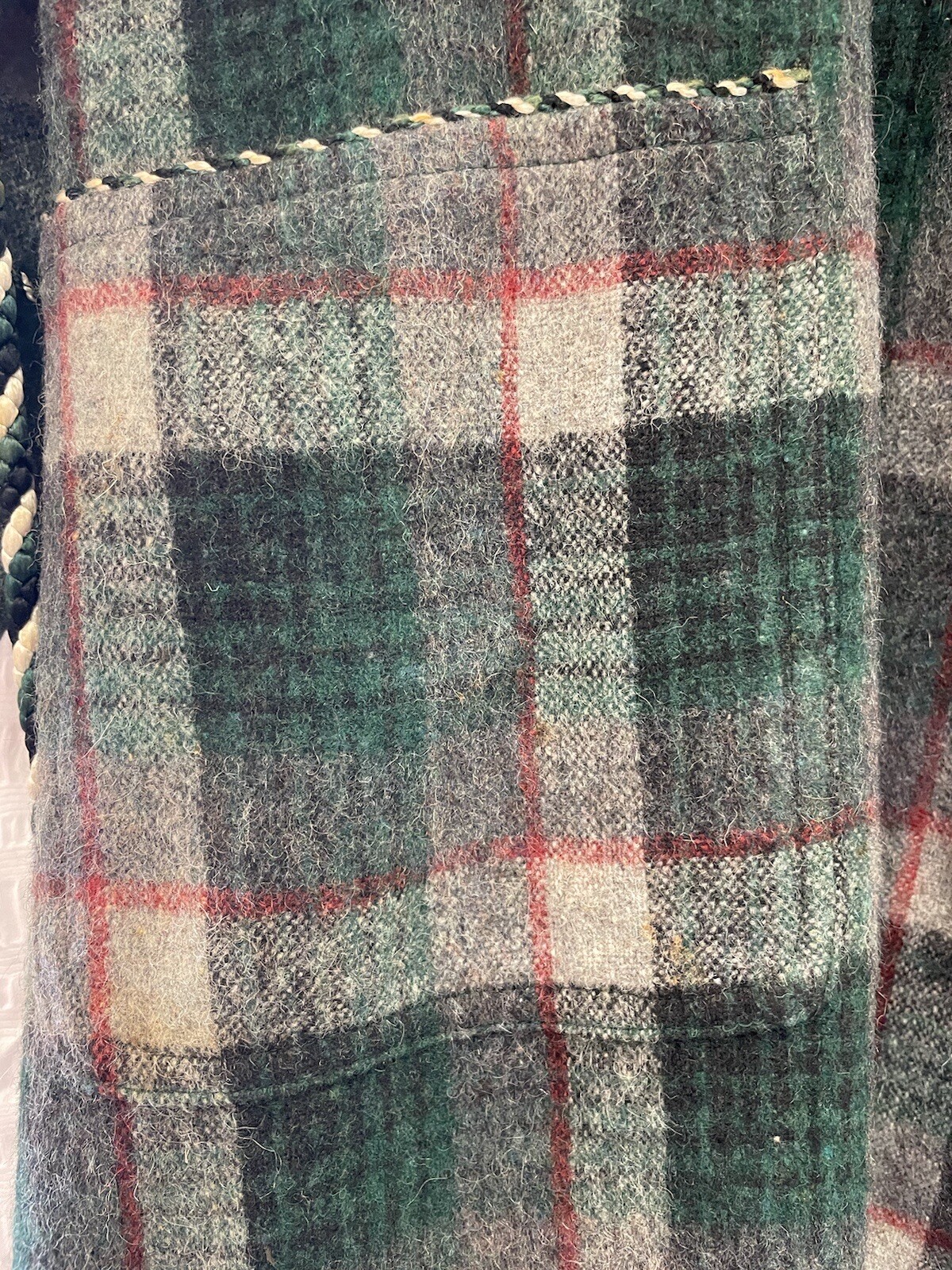 80s Men’s Plaid Wool Housecoat Made In Scotland Gem