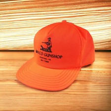 Vintage Mayco Gun Shop SnapBack Hunting Hat Stafford VA Orange Dad Cap Made USA