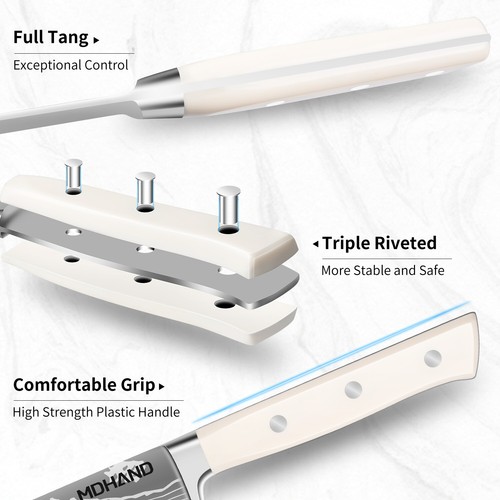 Messerblock mit Messerschärfer 14 Edelstahl Messerset Profi Küchenmesserset - Bild 7 von 16