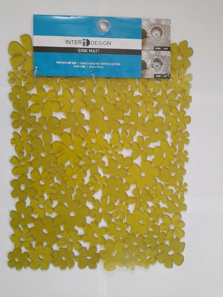iDesign Blumz Floral Green Flexible Plastic Large Sink Protector Mat 12.5inx16in - Image 3 of 4