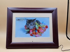 Digital Photo Frame 11.3" display Brown Wood Frame by Smartparts model SP1100WS