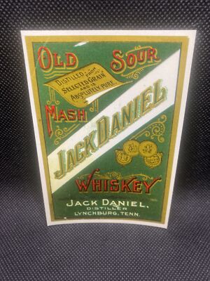 JACK DANIEL'S OLD SOUR MASH WHISKEY BOTTLE LABEL  EB