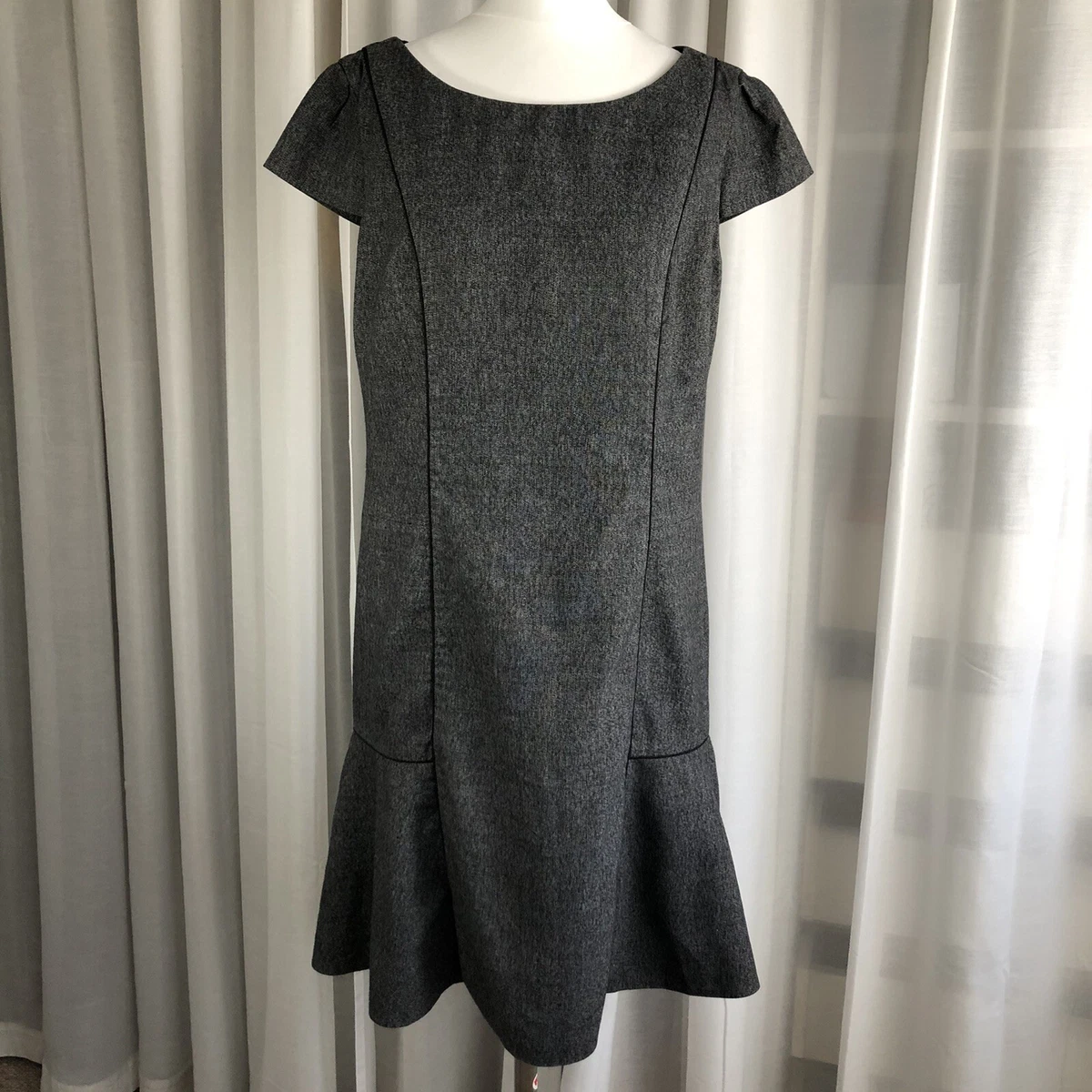NEXT Dress Size 12 Grey Work Office Cap Sleeves Fully Lined eBay