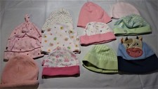 Baby  Infant Hats  Caps Lot 12 Assorted Styles  Colors