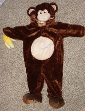 Toddler Boys Girls Monkey Costume Hood Attached Banana Size 12-24 Months