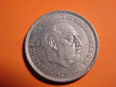 ESPAGNE. 25 PESETAS 1957. ETOILE 72. - Photo 1/2