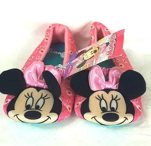 Zapatillas Disney Junior Minnie Mouse Niñas Pequeñas Talla L 9-10 Rosa Negro Flores Foto 4 de 4