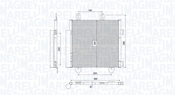 MAGNETI MARELLI 350203794000 Condenser, air conditioning for CITROËN,PEUGEOT,TOY