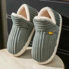 Winter Couple Style Concise Wrap Heels Plush Slippers Non-slip Warm Flops Shoes
