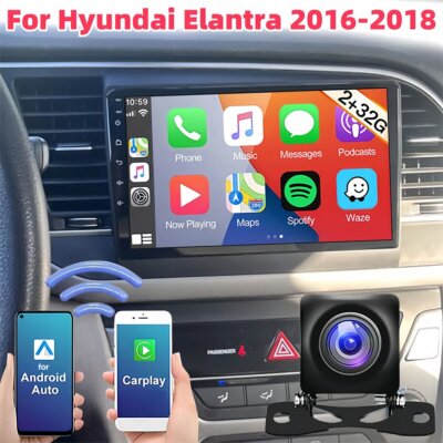 Fit for Apple Carplay Upgraded Radio for Hyundai Elantra 2016-2018