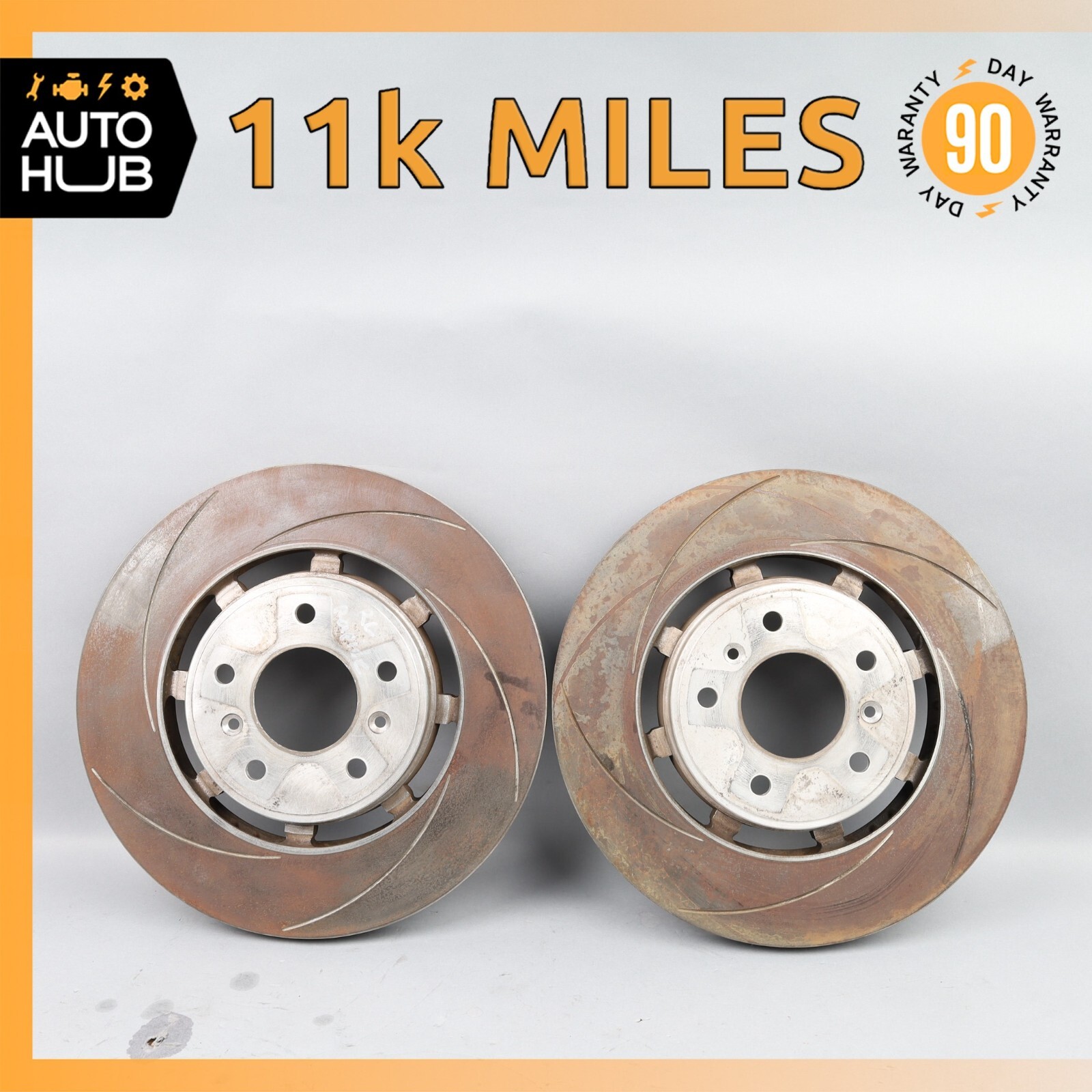 12-19 Aston Martin Rapide Rear Brake Rotors Disc Left & Right Set OEM 11k
