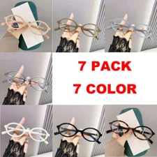 2Pcs Blue Light Blocking Reading Glasses Oval Plastic Classic Readers for Women