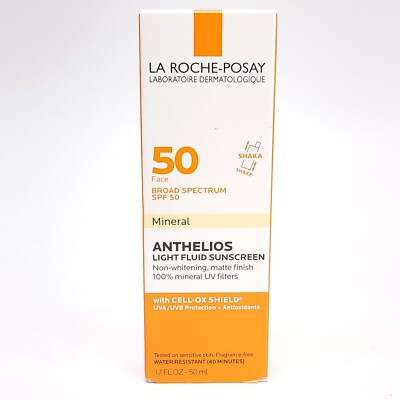 La Roche-Posay Anthelios 50 SPF Light Fluid Mineral Sunscreen 1.7oz Exp 12/2024