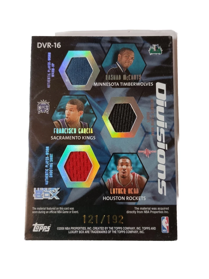 Caja de lujo Topps 2005-06 divisiones 6 reliquias #16 Granger/Stoudamire/McCants #/192 Foto 4 de 4