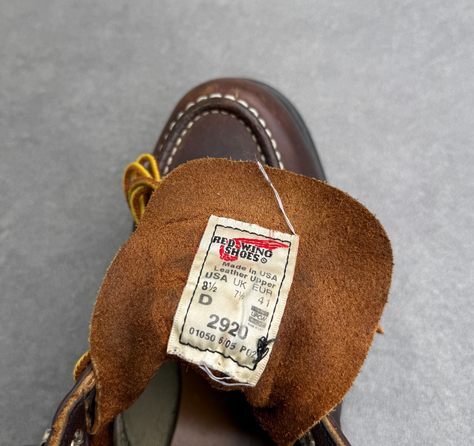 RED WING 2920 Pecos Work Boots USA Made 8.5D Moc Toe SuperSole Vintage Very Rare image 8