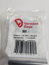 Vermont Gage - 1112550200 - .502" Minus - Class ZZ Pin Gage