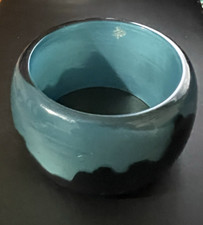 Vtg Chunky resin Acrylic Plastic Wide Bangle signed unique fashion