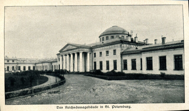 Das Reichsdumagebäude in St. Petersburg -- Zeitungsausschnitt 1906