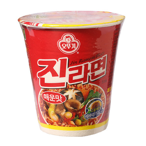 Korean Instant Noodle OTTOGI JIN Ramyun(Hot) Cup Ramen 2,4,8ea, Hyun Jin Ryu