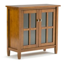 Warm Shaker Solid Wood 32 in Wide Low Storage Cabinet