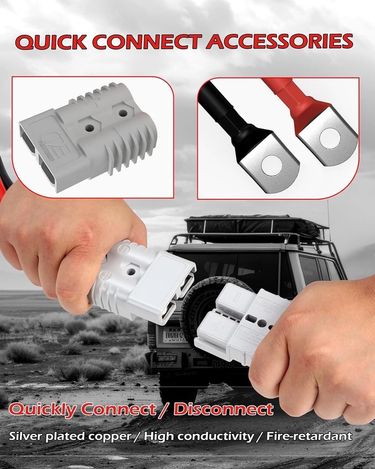 NOONE 0 Gauge 30 FT Heavy Duty Jumper Cables 1000Amp Quick Connect