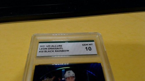 2020-21 UD Allure BLACK RAINBOW LEON DRAISAITLL GRADED SPA 10 GEM MINT - Picture 2 of 4