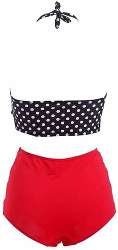 HDE Womens Retro Bikini High Waist Vintage Style S