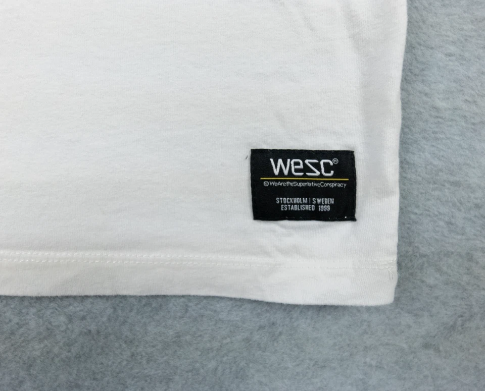 Рубашка WESC для взрослых большая белая с коротким рукавом мужская графическая футболка серфинг совершенно повседневная - Изображение 3 из 4