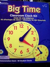 LEARNING RESOURCES BIG TIME CLASSROOM CLOCK SET 1 LARGE 13 STUDENT CLOCKS