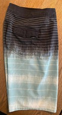 O Neill Boys 25 Hyperfreak 24-7 Hybrid Board Shorts Swimwear Aqua Striped Blue