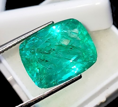 Natural Emerald 10.60 Ct Cushion Shape Loose Gemstone Certified - Picture 3 of 6